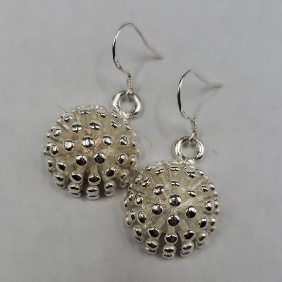 Jewelry - Round Fireworks Design Drop Earrings, 925 Sterling